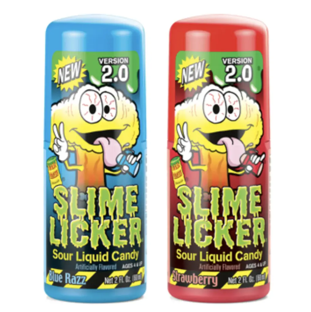 Toxic Waste Slime Licker 2.0 Sour Fruity Liquid Candy, 2-Pack, 2 fl oz Each Candy for Fruity Sweets Lovers