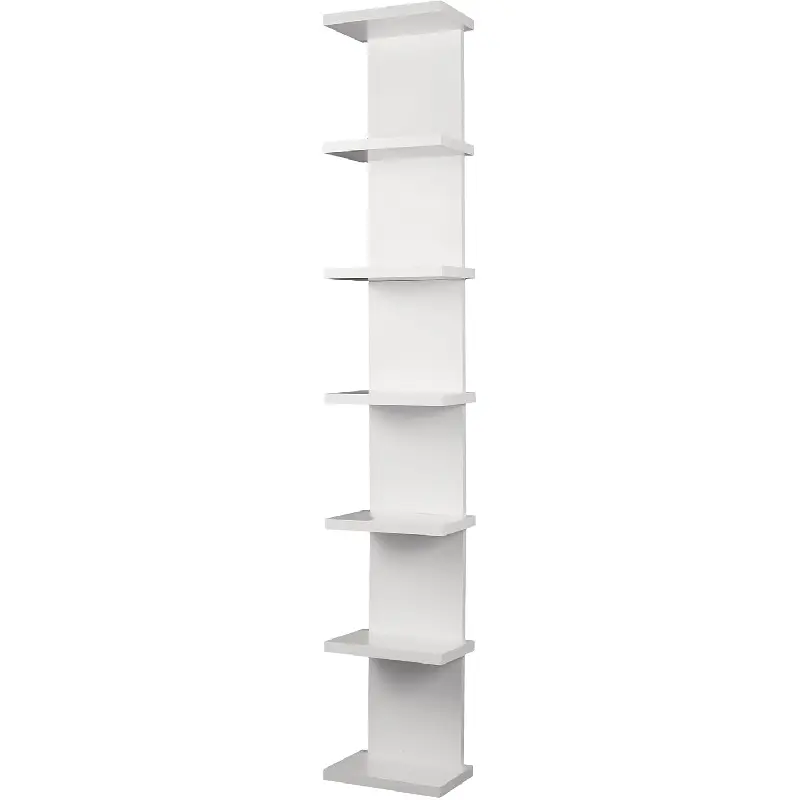 7-Tier Wall Shelf Unit - Compact Display Floating Shelves,Lack Floating Shelf, Vertical Column Wall Decor Mount Float Storage Organizer Tall Tower Shelves for Bedrooms, Living Rooms