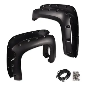 Pocket Rivet Fender Flares Fit For Chevy Silverado 1500 2007-2013 4PCS Textured Black 69.3in Short Bed Wheel Arch Cover Guard Shroud Trim Truck Exterior Accessories