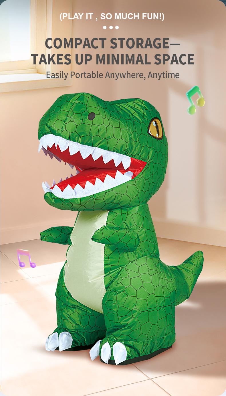 BRRRRT 2.4GHz Remote-Controlled Inflatable T-Rex Dinosaur Toy with Sound & Spinning Features Rechargeable for Indoor & Outdoor Play Green & Brown Options Ideal for Boys Girls and Adults