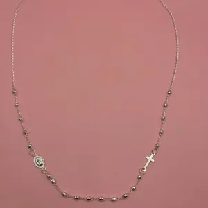 925 Sterling Silver Rosary Necklace