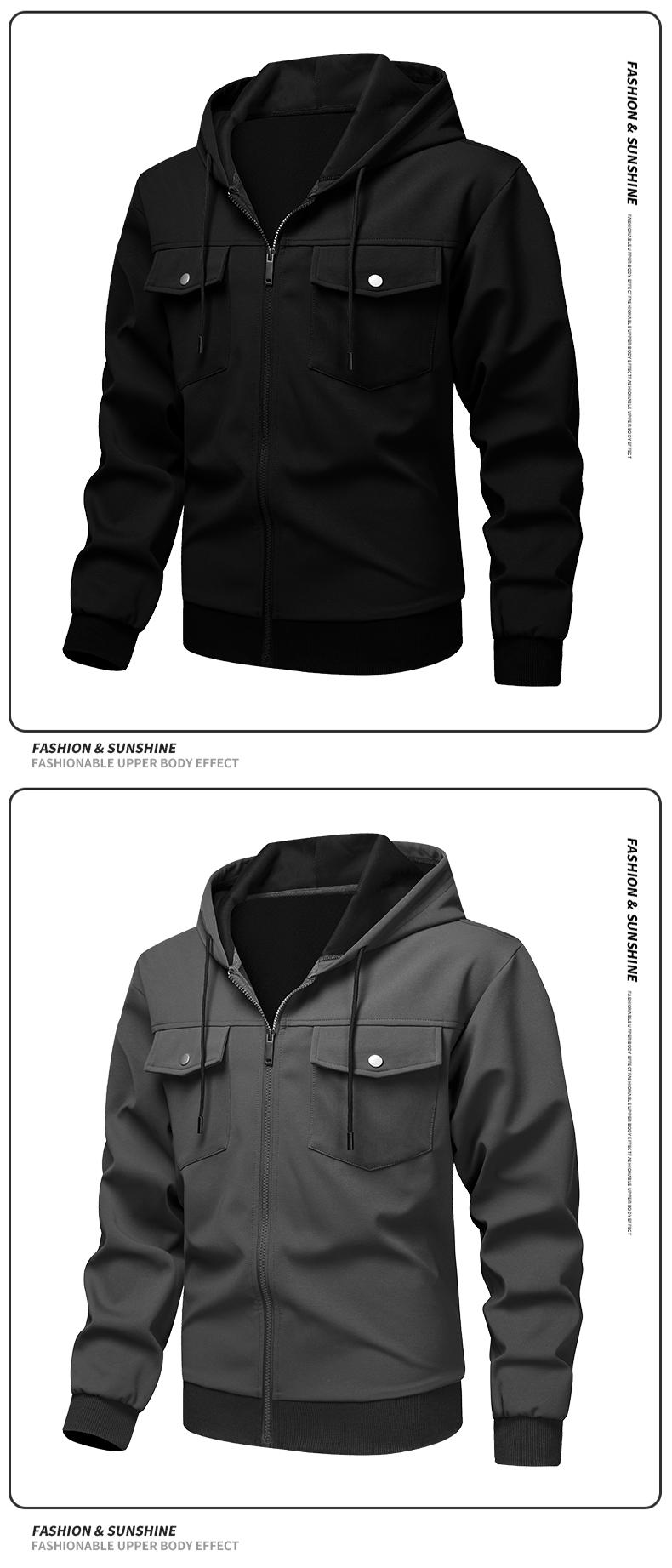 Men's Casual Knit Hoodie with Pocket Design, Windproof Fabric, Relaxed Fit, Perfect for Sports, Outdoor Activities, and Commuting, Suitable for All Seasons