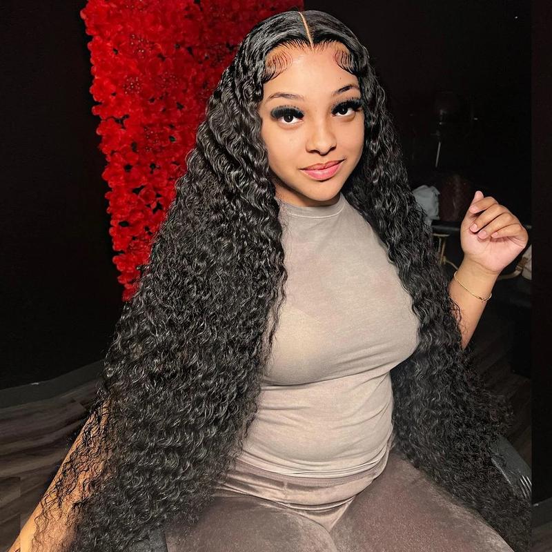 [Bling Hair ]  13x4 13x6 Deep Wave HD Lace Front Wig Human Hair 180% density Transparent Lace Frontal Wigs For Women Real Hair Wigs PrePlucked Lace Front Wig