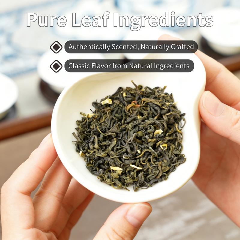 Chinese Style Jasmine Green Tea Loose Leaf Floral Aroma