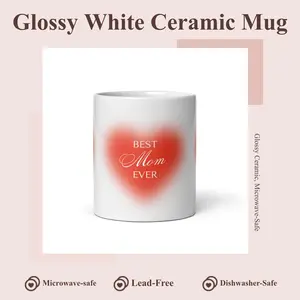 White Glossy Ceramic  - 11oz 15oz 20oz Dishwasher Safe Microwave Safe Lead Free BPA Free Tumbler Drinkware