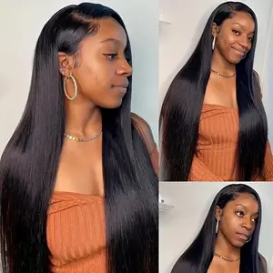 13x4 black lace front wig straight hair, 200% density, pre cut high-definition lace front, no glue wig, women's style