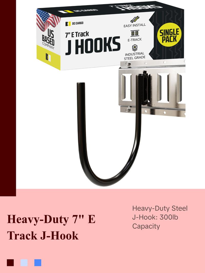Heavy-Duty 7" Large E track J-Hook