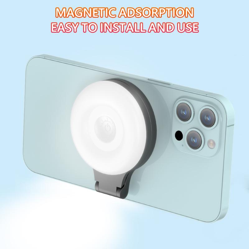 Magnetic Phone Selfie Light – Rechargeable LED Ring Light with 180° Flip, Portable Fill Light for Makeup, Live Streaming & Video Calls
