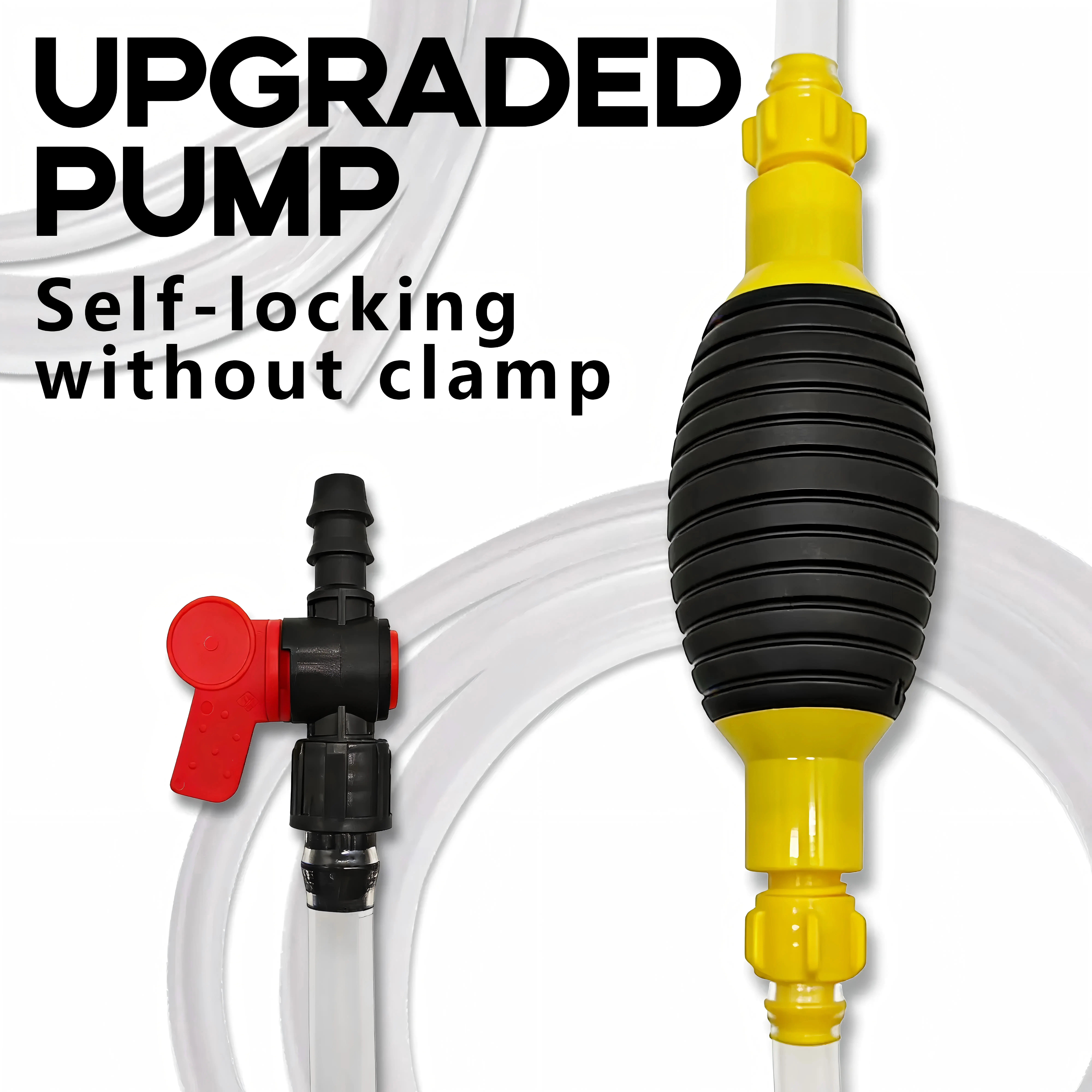 Multifunction Liquid Sucker Pump,High FlowManual Fuel Pump 6.5 Ft Hose -Portable HandSiphon Transfer Pump Kit fit for Gasoline OilDiesel Water Liquid Fluid