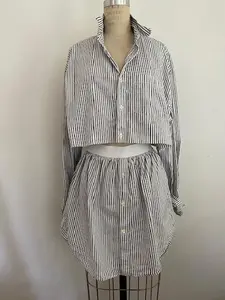 Newnorm Uncycled Cotton Stripe Skirt Set