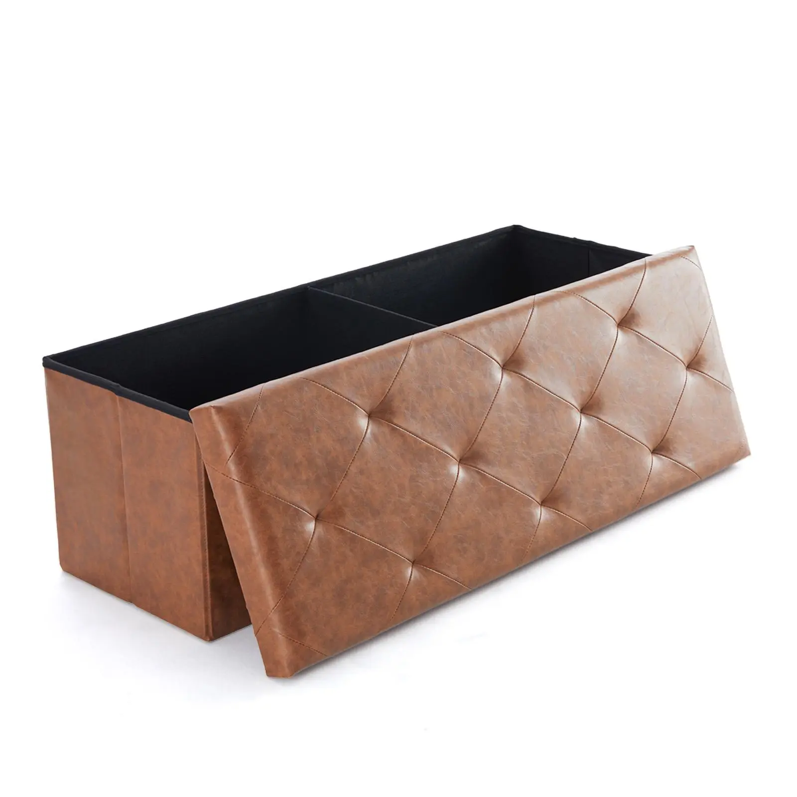 【Deal】 Sweetcrispy S-Folding Storage Ottoman Bench, Foot Rest Stool with Padded Seat, Large Toy Box Storage Chest with Seatin, Holds up to 660 lb
