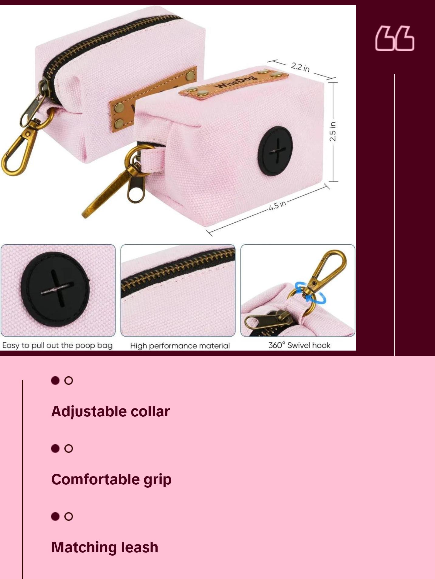 Dog Collar and Leash Set Combination Adjustable Durable Pet Collar with Dog Leash