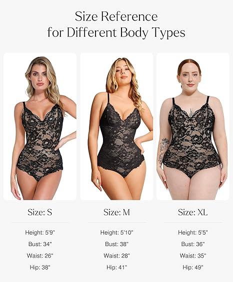 Popilush Lace Smooth V-Neck Shapewear Bodysuit Official  Elegant-LIVE