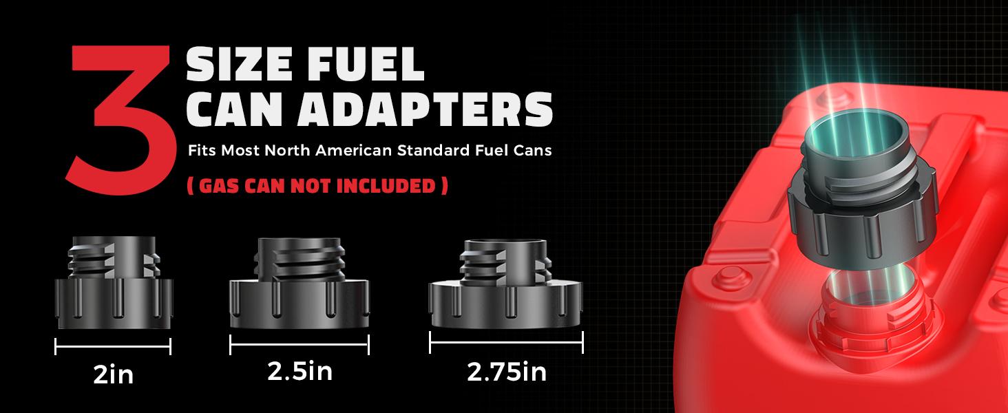 Automobile Fuel Transfer Pump Compatible with DeWalt 20V & Milwaukee 18V Batteries, 【Battery NOT Included】, 3.2 GPM Portable Electric Gas Can Pump with 51'' Hose & 3 Adapters for Diesel Gasoline Oil Water