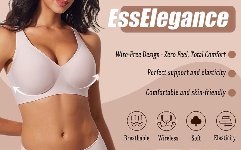 FS 1/2/3/4PCS Jelly Wireless Push-Up Bralette – Seamless Deep V, T-Shirt Style, Ultra-Soft, Wire-Free, Adjustable Straps, Breathable Comfort, Everyday, Home, Travel, Gym, Sleep, Layering FS 1/2/3/4PCS Jelly Wireless Push-Up Bralette – Seamless Deep V, T-Shirt Style, Ultra-Soft, Wire-Free, Adjustable Straps, Breathable Comfort, Everyday, Home, Travel, Gym, Sleep, Layering