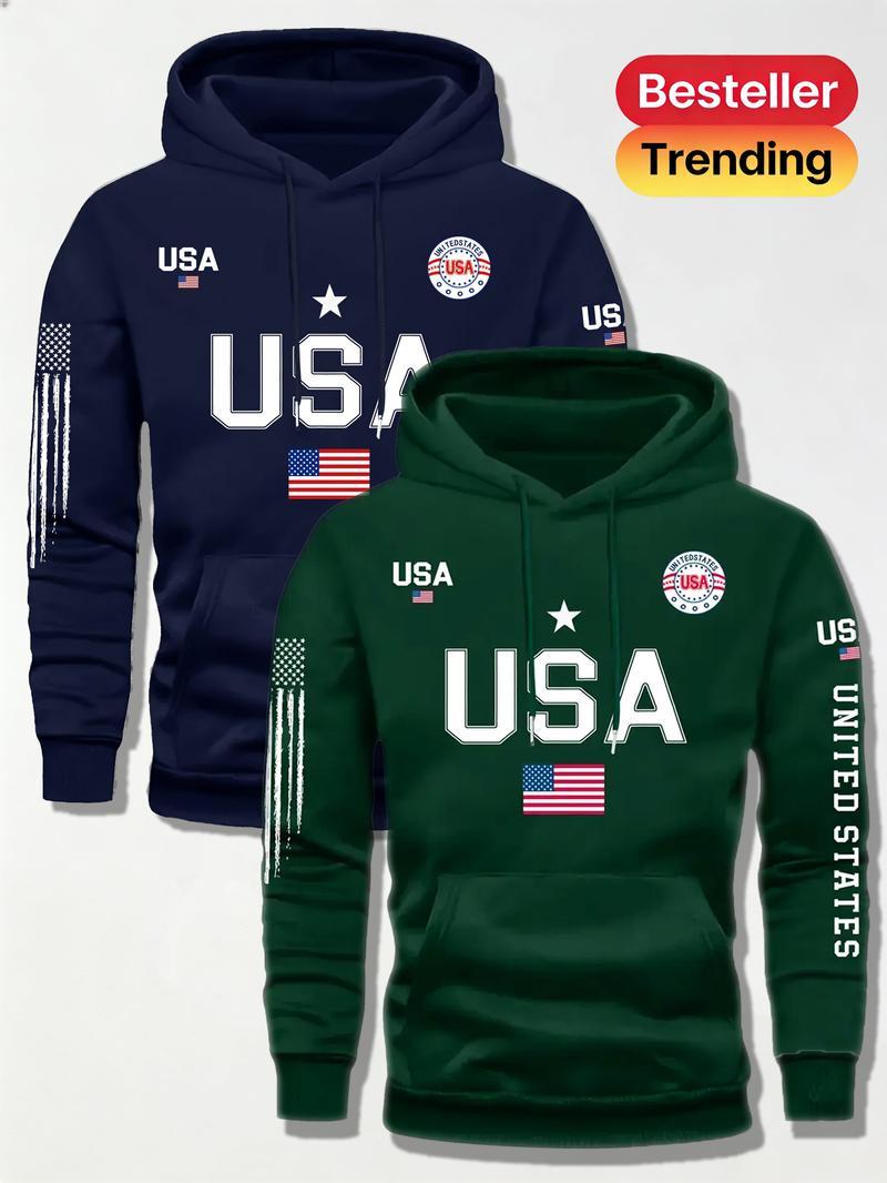 2PCS Men's Fashion American Street Letter Printed Drawstring Hoodie for Autumn and Winter Warm Sports, 2029 Spring Autumn/Winter Valentine's Day Gift Suitable for Students and Couples Autumn/Winter Fashion Hoodie