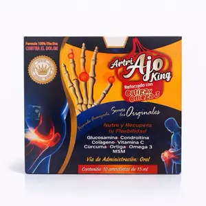 Artri Ajo King Joint Support Ampoules – Glucosamine, Collagen, Turmeric, Nettle & Omega-3 Formula – Oral Joint Health Supplement – 10 x 15ml Ampoules