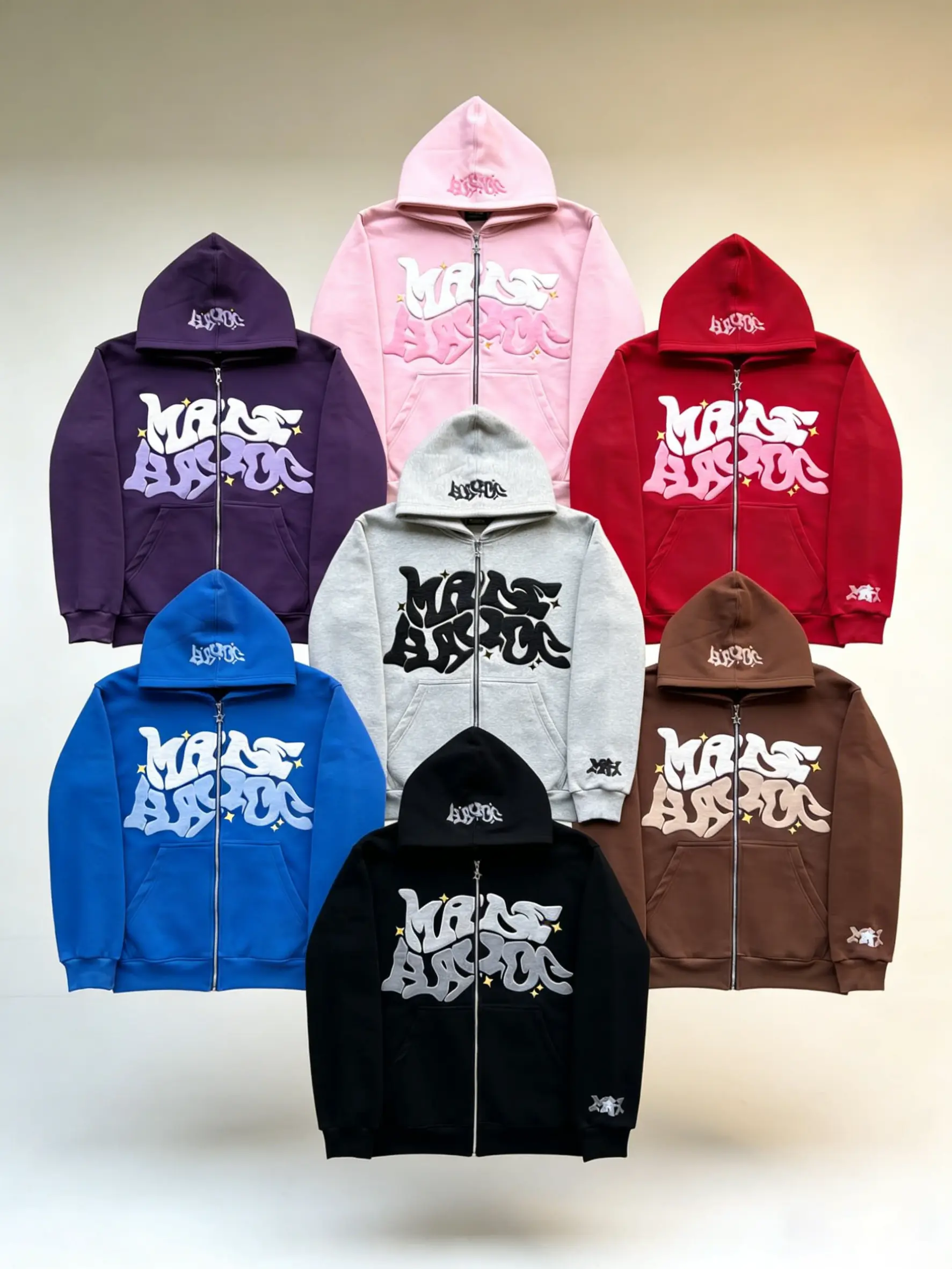Y2K Graffiti Letter Zip Hoodie, Men Women Oversized Streetwear Jacket, Gothic Hip Hop Full-Zip Sweatshirt with 3D Print, Casual Harajuku Style Top，Women's outerwear, men's sports jacket