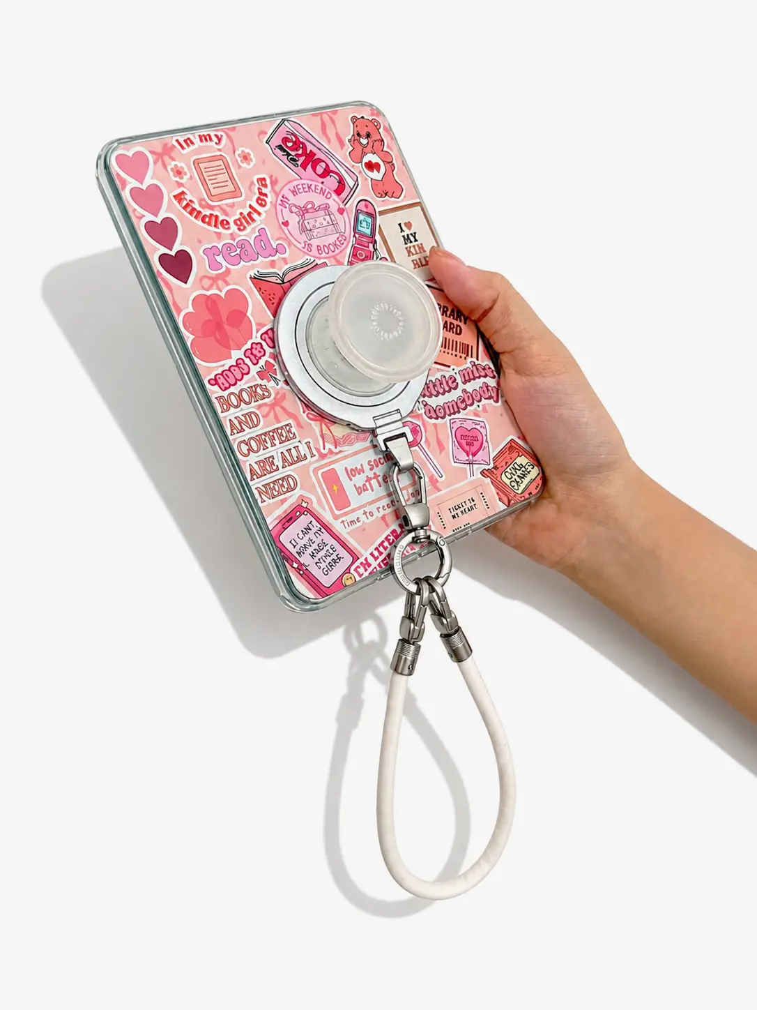3-in-1 Magnetic Kindle/Phone Grip: Vegan Leather Strap & Hands-Free Stand Set – Anti-Drop Holder for Kindle & iPhone 17-12