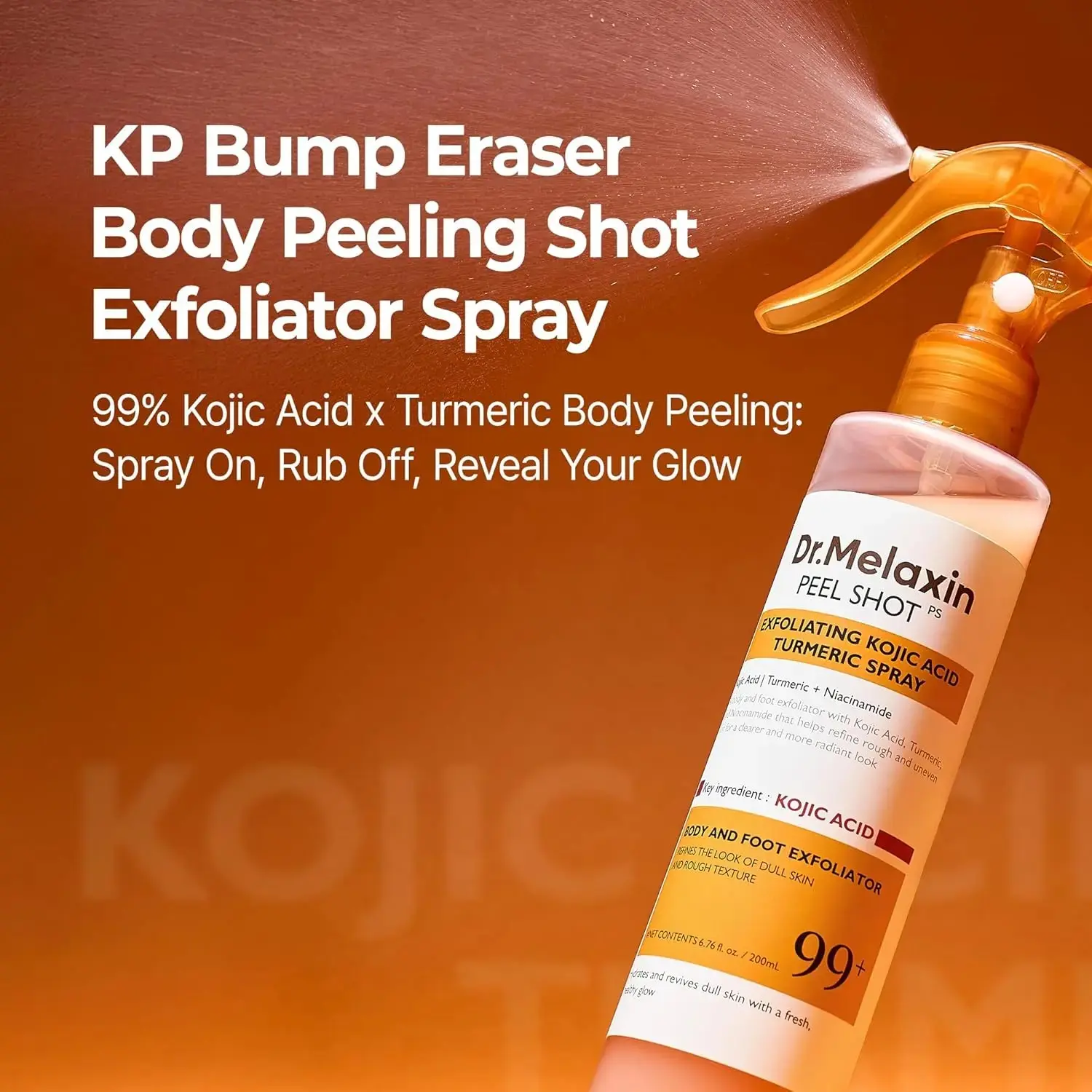 Peel Shot Kojic Acid Turmeric Spray (200ml) - Facial Peel Spray for Smooth, Radiant Skin