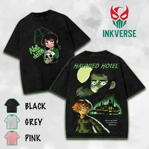 Retro Limited Haunted Hotel Abandoned T-Shirt, Vintage Movie 2025 Unisex Horror Action Film Acid Washed Tee Cotton Graphic Tee Shirt, Men Gifts Fabric Menswear