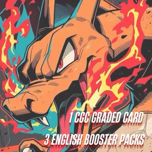 Slab Grab - 1 CGC Graded Card with 3 English Booster Packs, Includes Floor & Ceiling, Authentic Unopened, Guaranteed Quality