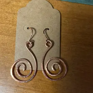 Copper coil earrings