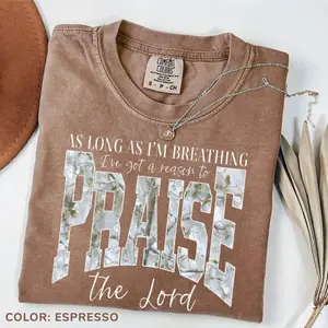 Comfort Colors Praise the Lord TShirt, Christian Camo Graphic Tee, Faith Based Gift, Religious Streetwear Style, Gift For Christian