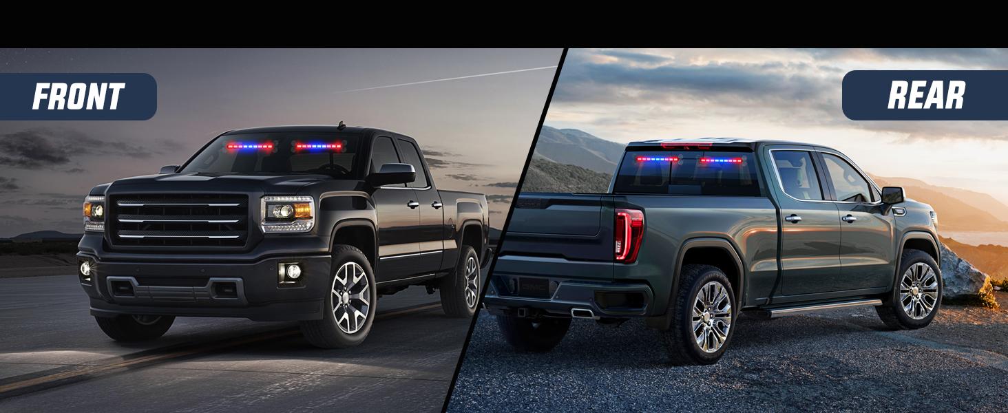 Nilight 162 LED Traffic Advisor Strobe Light Bar 2-in-1 Red Blue  Warning Hazard Lights with Controller 4 Switchable Color 36 Flash Pattern for Trucks Cars Tow Plow Construction Vehicles