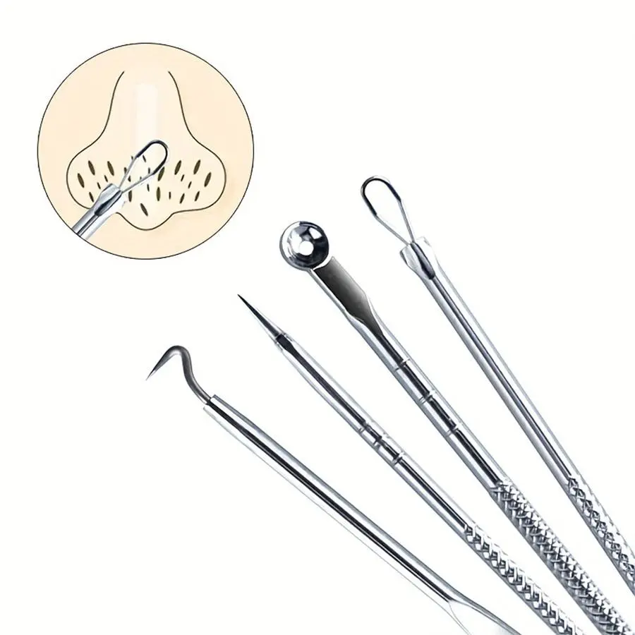 Blackhead Remover Needle, Nose Blackhead Removal, 4 Counts/box Acne Removal Tool, Professional Skin Care Tools