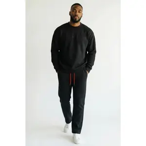 NO WEAPON FORMED® LASER ETCHED BLACK SWEAT SUIT / RHINESTONE SWEATSHIRT