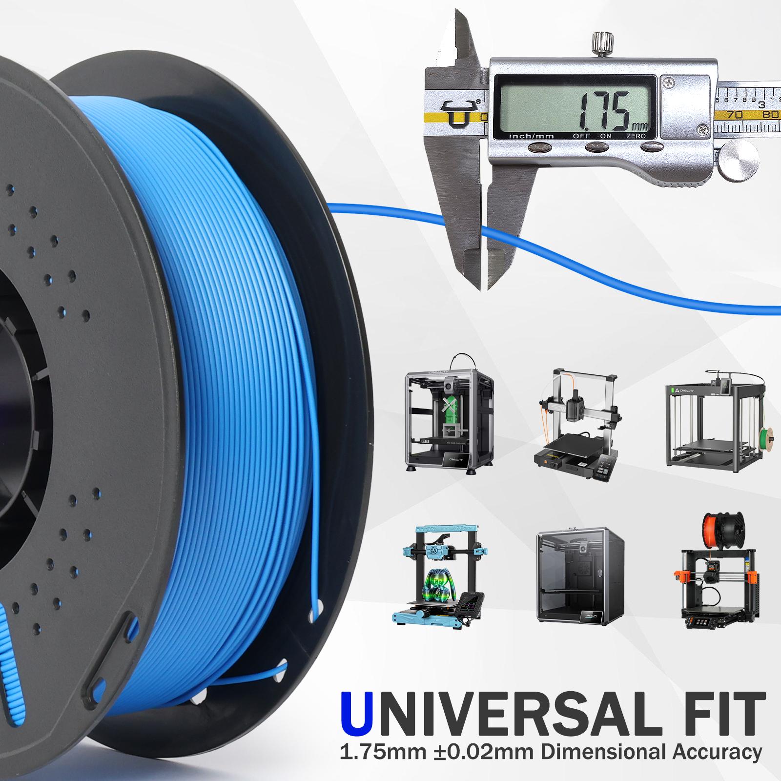 Epelay PLA+ 3D Printer Filament 1kg Spool Strong Smooth No Clog Easy Print Material in Black for DIY Projects Models Eco-Friendly Safe