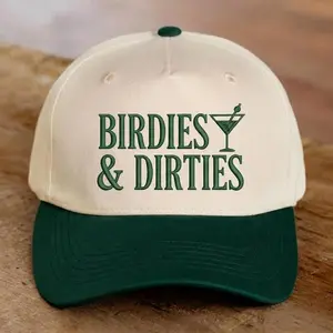 Birdies & Dirties Golf Hat: Funny Martini Embroidered Trucker Cap, Golfer Gift
