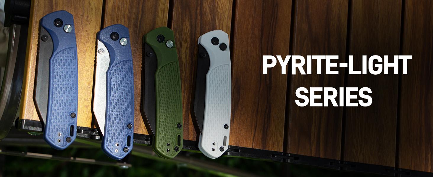 CJRB Pyrite-Light Pocket Folding Knife - 3.34'' AR-RPM9 Steel Blade, EDC Knife with Pocket Clip for Camping, Hiking, Survival Tools and Survival Gear