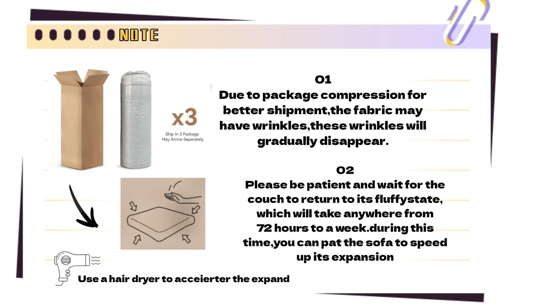 【3 Packages shipping】111‘’ Sectional Cloud Couches with L Shaped Chaise, Extra Large Sleeper Couch Reversible Corduroy with 8pcs Pillows for Living Room, Bedroom-Beige