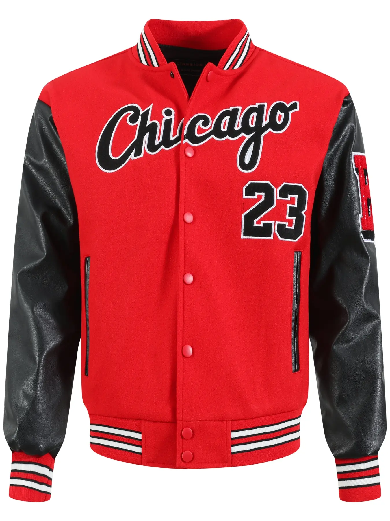 Men's Red Baseball Jacket Casual Loose Fashion High-End Letter Embroidered Jacket Button Front Black PU Long Sleeve College Style Streetwear Jackets Sportswear, Letter Print Jacket