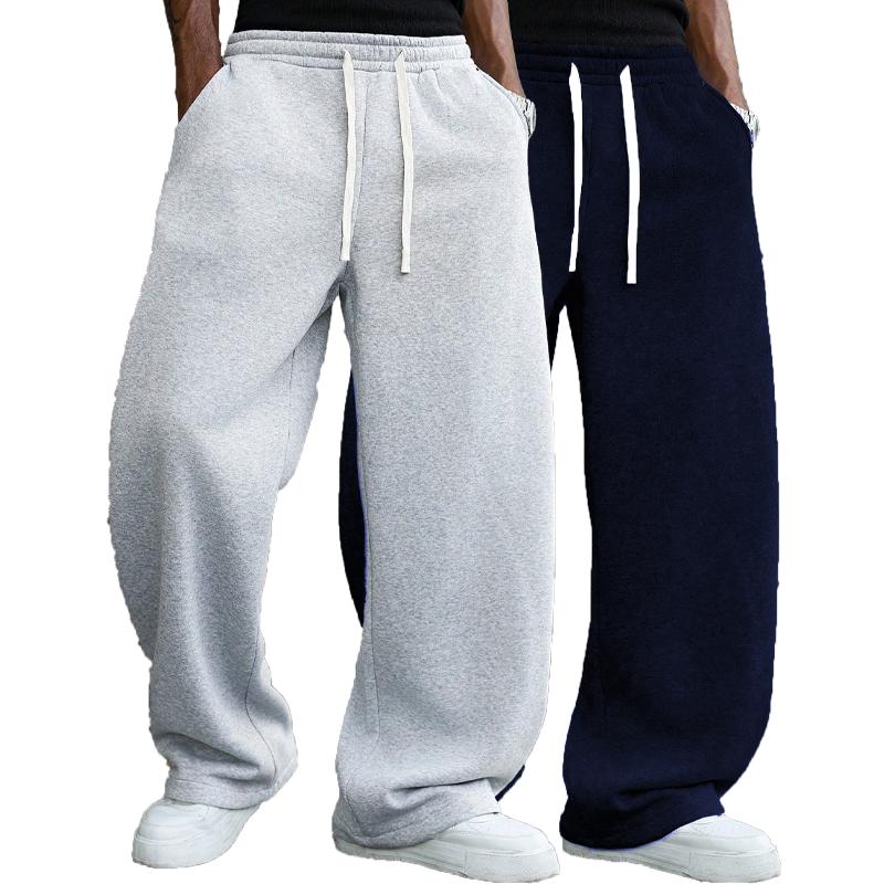 Men’s Solid Fashion Sweatpants, Versatile Year Round Wear, Ideal for Autumn and Winter, Wide Leg Straight Leg Casual Street Dance Pants, Comfortable Winter Home Pants, Plus Size Casual Sports Pants with Rivet Design, Fashionable and Versatile Durable Unis