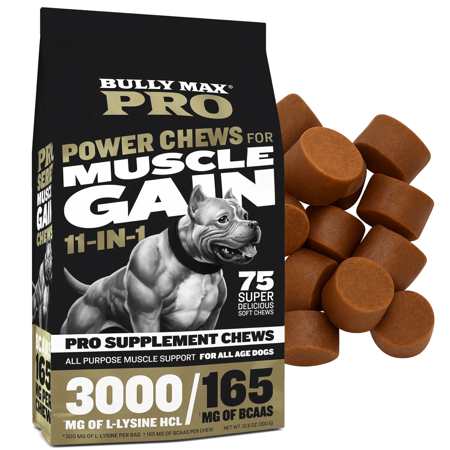 Bully Max Pro 11-in-1 Muscle Gain Power Chews - 75 Chews Bully Max Pro 11-in-1 Muscle Gain Power Chews - 75 Chews