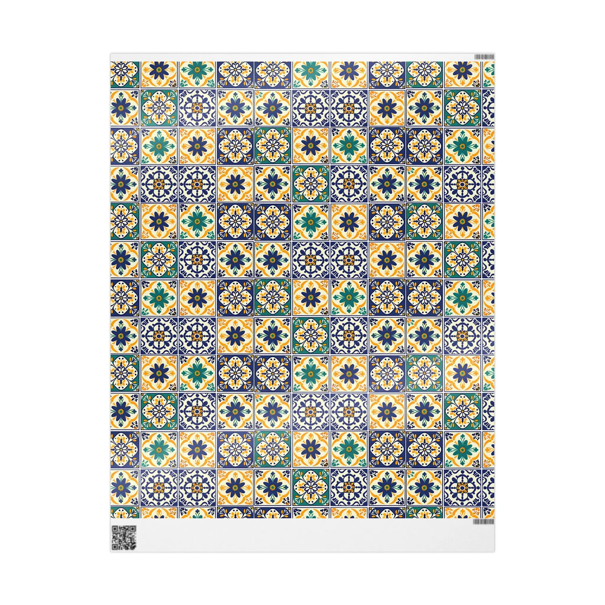 Mexican Talavera Wrapping Paper - Pattern Floral Green