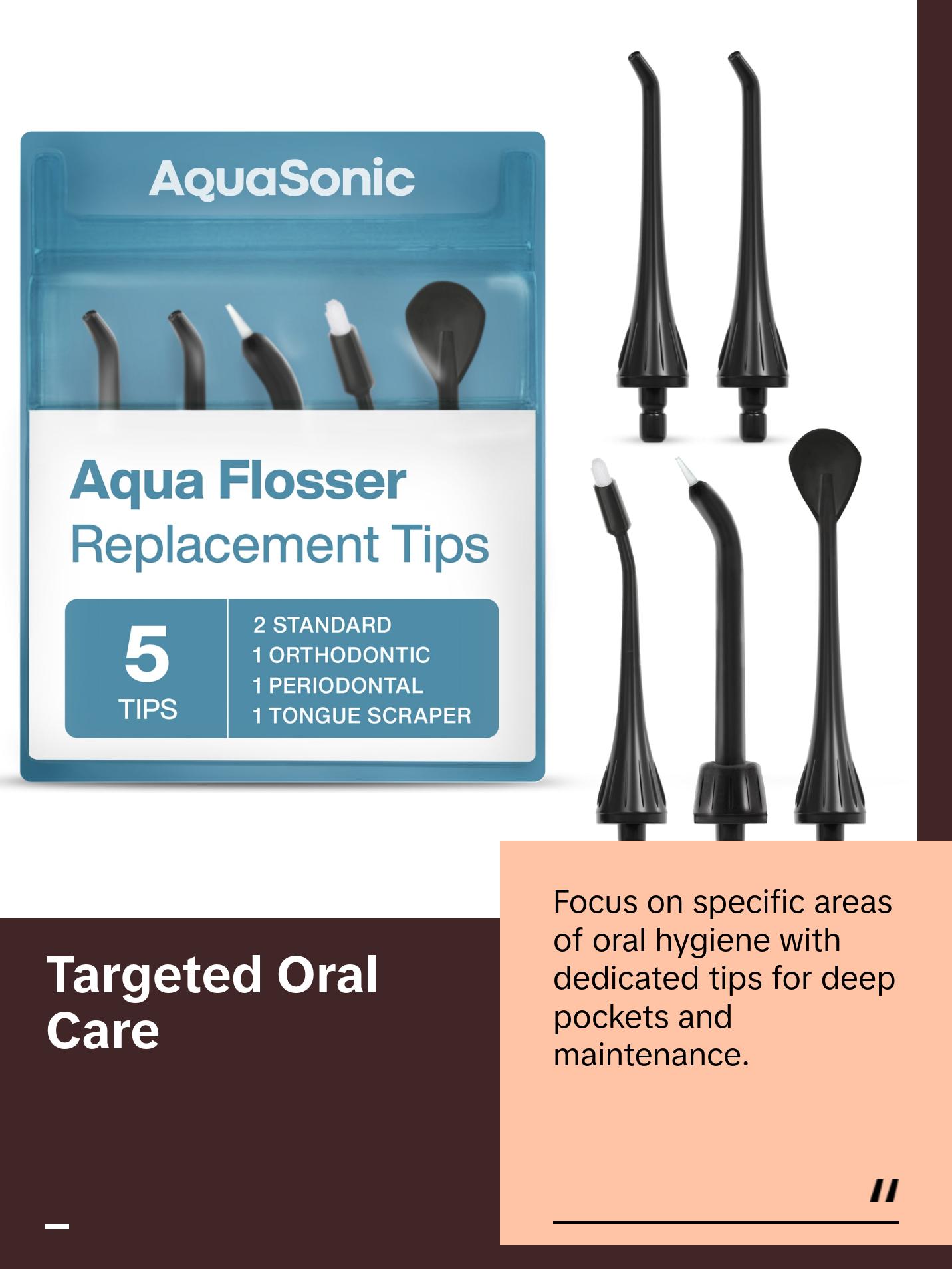 AquaSonic Aqua Flosser Replacement Tips, Water Flosser Replacement Tips, Oral Irrigator