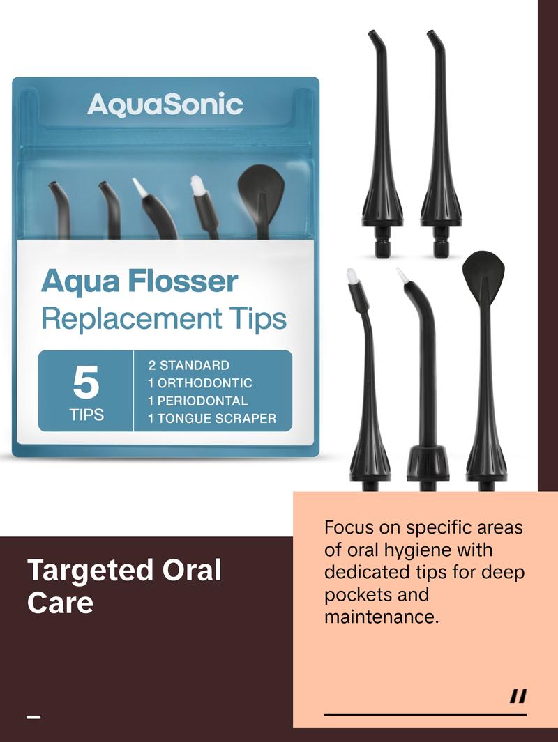 AquaSonic Aqua Flosser Replacement Tips, Water Flosser Replacement Tips, Oral Irrigator
