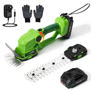 2026 Cordless Hedge Trimmer 21v Electric 2-in-1 Handheld with Rechargeable Battery & Charger for Garden Lawn Maintenance