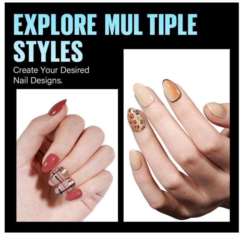 TOMICCA Short Almond Nail Tips, 240Pcs Half Matte Soft Acrylic Nail Tips, 12 Sizes Pre-Shaped Acrylic Nails Full Cover False Nails Almond Press on Nails Short Fake Nails for Extension Nail