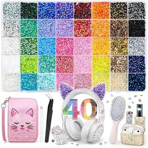 Multi-Colored Resin Jelly Rhinestones Bedazzling Kit with Tools & Tweezers – DIY Diamond Glitter Kit for Crafts, Clothing, Shoes, Books & Nail Art