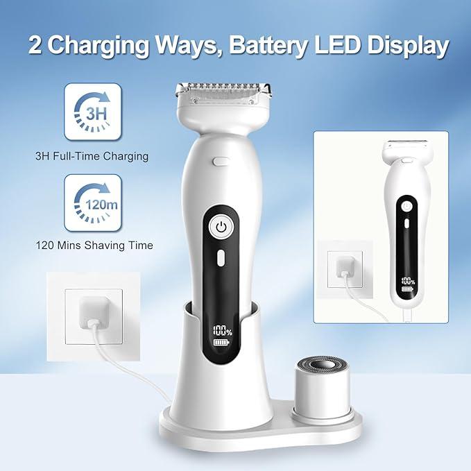 SEALIGHT 2 in 1 Shaver, Wet-Dry Usable Electric Shaver, USB Rechargeable, Hair Removal for Face, Legs, Cordless Waterproof Trimmer with Head Base, Painless Epilator, remington shaver, shaver for men #springtok