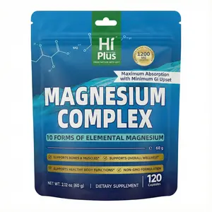 Magnesium Complex 1200 mg ,10 Essential Magnesium Supplement Extra Strength Magnesium Supplements for Men and Women, 120 Capsules
