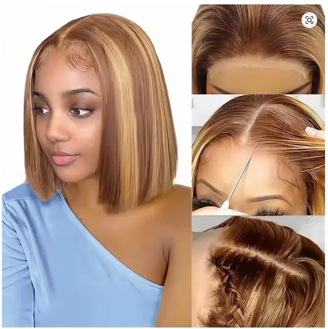 Bob Wig Human Hair 13x4 HD Lace Frontal Short Straight Lace  display picture 3