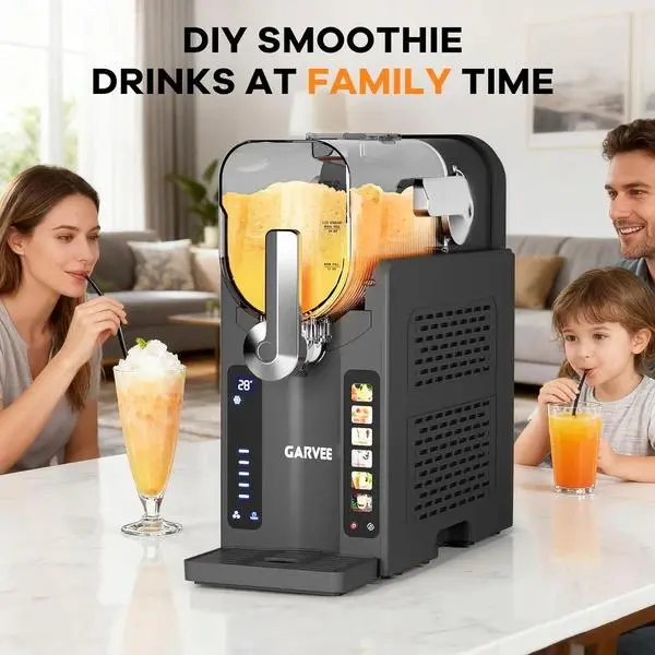 【GARVEE】 Slushie Machine 70 oz (2.1L) , Frozen Drink Maker with 3 Preset Modes (Slush, Frappe, Milkshake), LED Display, Auto-Clean & One-Touch Dispensing, Ideal for Margaritas, Smoothies & Ice Cream