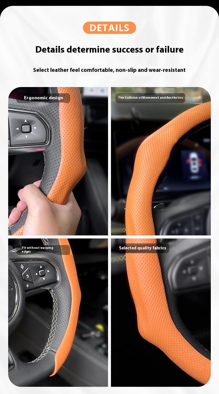 Hugexpen Nappa Leather Steering Wheel Cover New Quick TurnNon-Slip Breathable Ultra-Thin Universal Grip Cover Suitablefor Four Seasons car accessories