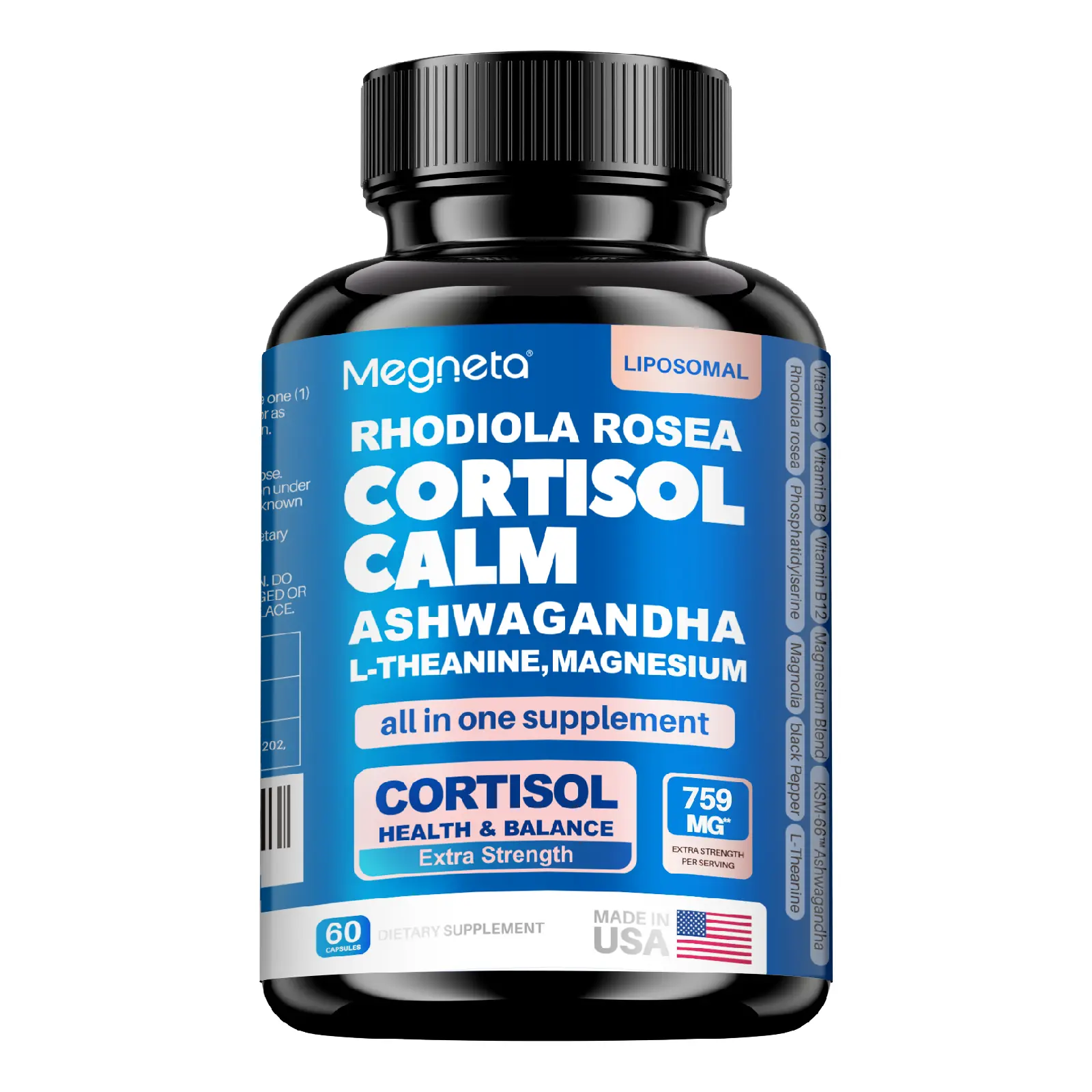 KSM-66 ASHWAGANDHA | Cortisol Balance & Energy & Sleep & Mood | 16 IN 1 Megneta Cortisol Supplement summerwins
